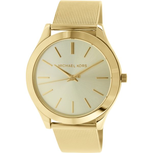 Michael Kors Women’s Quartz Gold Stainless Steel Champagne Dial 43mm Watch MK3282 Hover Image