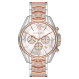 Michael Kors Women’s Quartz Two Tone Stainless Steel Silver Dial 44mm Watch MK7225