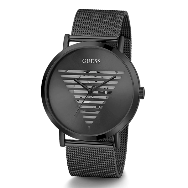Guess Men’s Quartz Black Stainless Steel Black Dial 44mm Watch GW0502G2 Hover Image