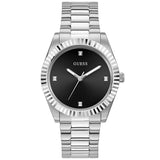 Guess Men’s Quartz Silver Stainless Steel Black Dial 42mm Watch GW0542G1