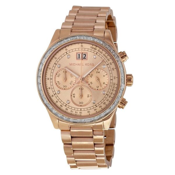 Michael Kors Women’s Quartz Rose Gold Stainless Steel Rose Gold Dial 40mm Watch MK6204 Hover Image