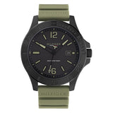 Tommy Hilfiger Men’s Quartz Green Silicone Strap Black Dial 46mm Watch 1791992