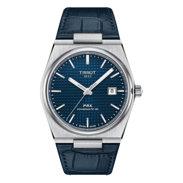 TISSOT Men’s Swiss Made Automatic Blue Leather Strap Blue Dial 42mm Watch T137.407.16.041.00 Hover Image