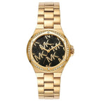 Michael Kors Women’s Quartz Gold Stainless Steel Black Dial 37mm Watch MK7404