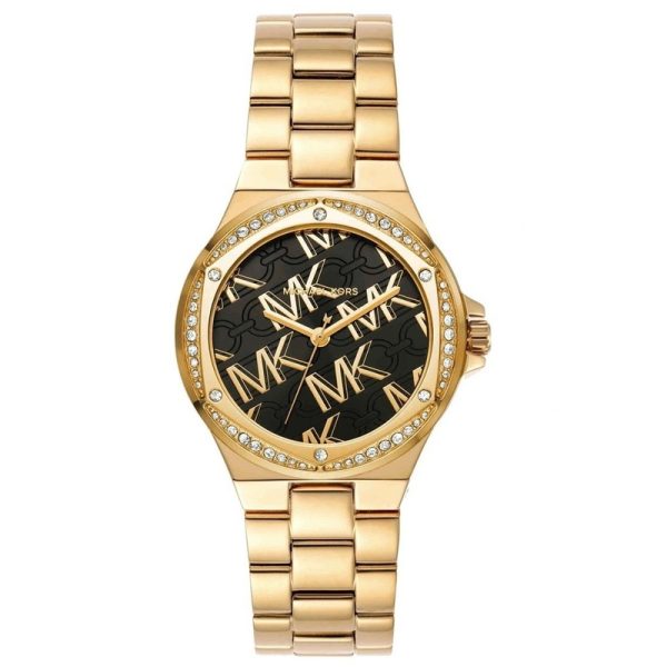 Michael Kors Women’s Quartz Gold Stainless Steel Black Dial 37mm Watch MK7404 Hover Image