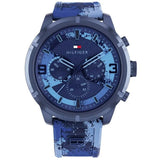 Tommy Hilfiger Men’s Quartz Blue Silicone Strap Blue Dial 50mm Watch 1792073