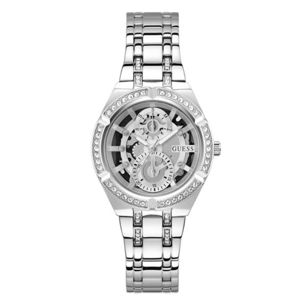 Guess Women’s Quartz Silver Stainless Steel Silver Dial 36mm Watch GW0604L1 Hover Image