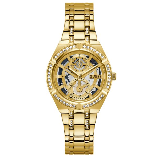 Guess Women’s Quartz Gold Stainless Steel Gold Dial 36mm Watch GW0604L2 Hover Image