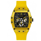 Guess Men’s Quartz Yellow Silicone Strap Black Dial 43mm Watch GW0203G6