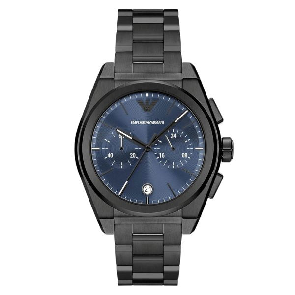 Emporio Armani Men’s Quartz Black Stainless Steel Blue Dial 43mm Watch AR11561 Hover Image