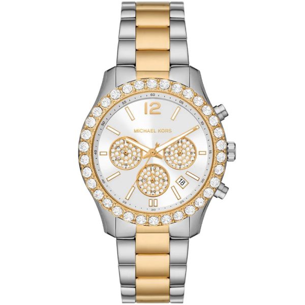 Michael Kors Women’s Quartz Two Tone Stainless Steel White Dial 40mm Watch MK7415 Hover Image