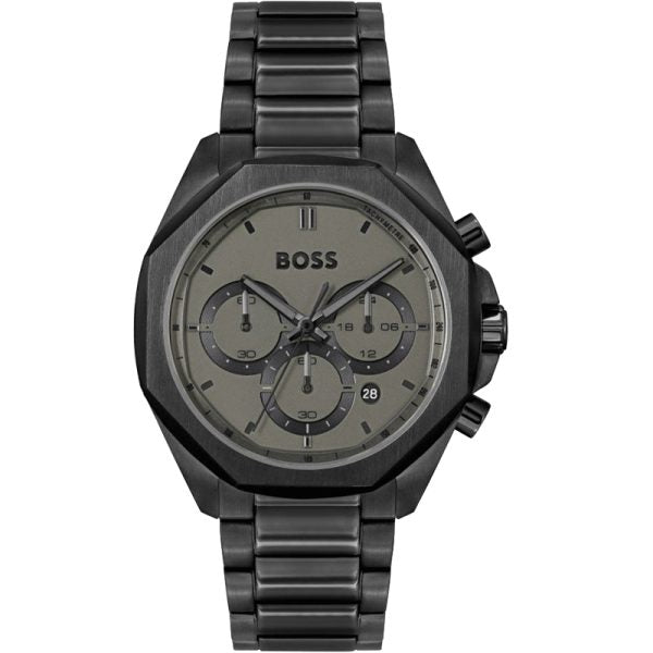 Hugo Boss Men’s Quartz Black Stainless Steel Grey Dial 42mm Watch 1514016 Hover Image