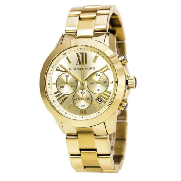 Michael Kors Men’s Quartz Gold Stainless Steel Gold Dial 42mm Watch MK5777 Hover Image