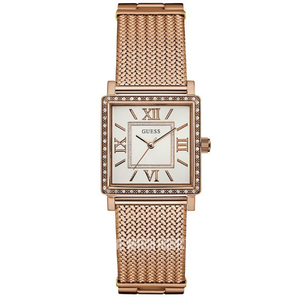 Guess Women’s Quartz Rose Gold Stainless Steel White Dial 28mm Watch W0826L3