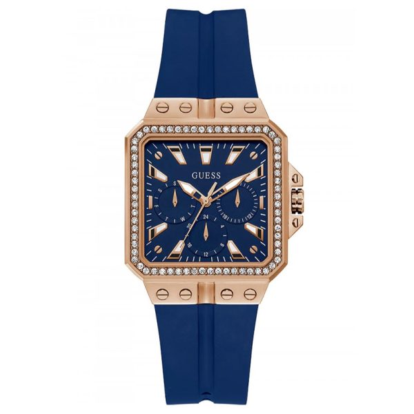 Guess Women’s Quartz Blue Silicone Strap Blue Dial 34mm Watch GW0618L2 Hover Image