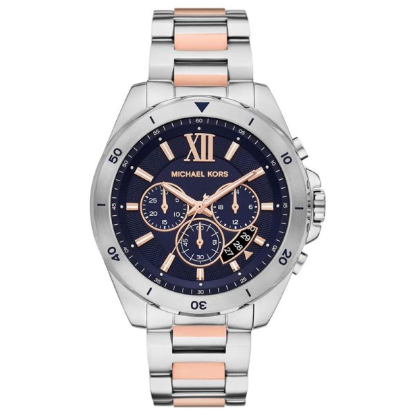 Michael Kors Men’s Quartz Two Tone Stainless Steel Blue Dial 45mm Watch MK9065