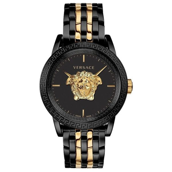 Versace Men’s Quartz Swiss Made Two-tone Stainless Steel Black Dial 43mm Watch VERD01119 Hover Image