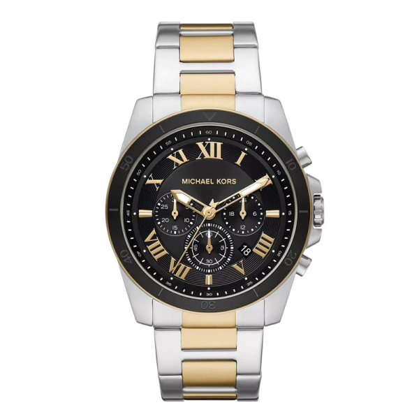 Michael Kors Men’s Quartz Two-tone Stainless Steel Black Dial 44mm Watch MK8901 Hover Image