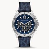 Michael Kors Men’s Quartz Blue Silicone & Leather Strap Blue Dial 45mm Watch MK8923