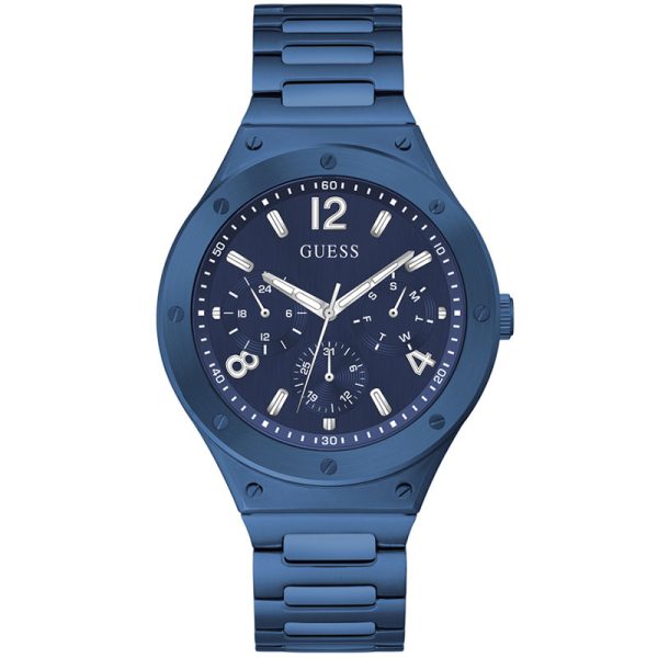 Guess Men’s Quartz Blue Stainless Steel Blue Dial 44mm Watch GW0454G4 Hover Image