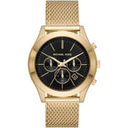 Michael Kors Men’s Quartz Gold Stainless Steel Black Dial 44mm Watch MK9057