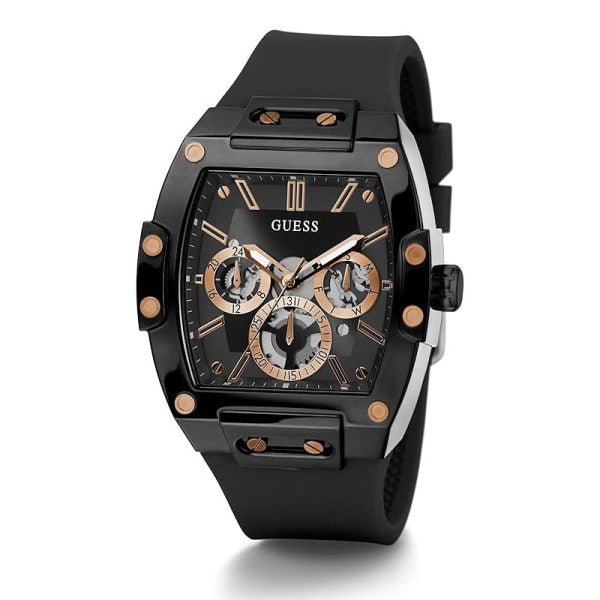 Guess Men’s Quartz Black Silicone Strap Black Dial 43mm Watch GW0203G8 Hover Image
