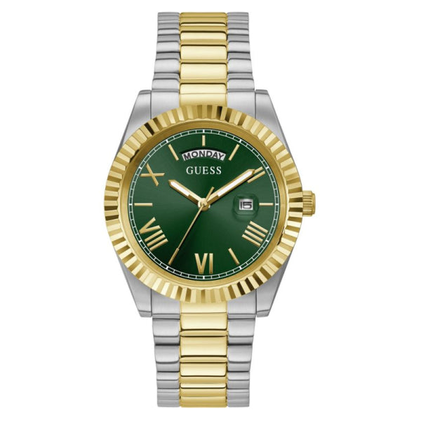Guess Men’s Quartz Two-tone Stainless Steel Green Dial 42mm Watch GW0265G8 Hover Image