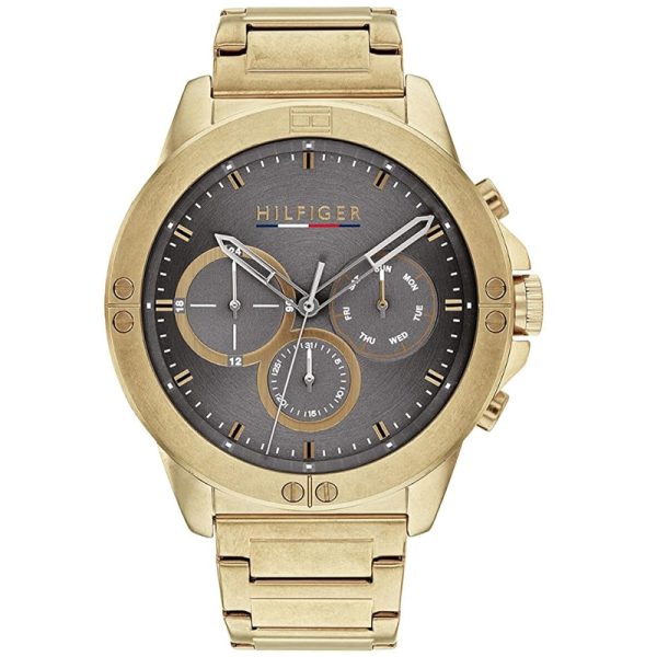 Tommy Hilfiger Men’s Quartz Gold Stainless Steel Grey Dial 46mm Watch 1791891 Hover Image