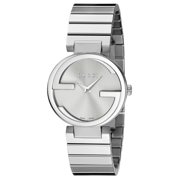 Gucci Women’s Swiss Made Quartz Silver Stainless Steel Silver Dial 29mm Watch YA133503