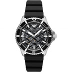 Emporio Armani Men’s Automatic Black Silicone Strap Black Dial 42mm Watch AR60062