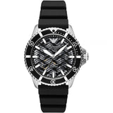 Emporio Armani Men’s Automatic Black Silicone Strap Black Dial 42mm Watch AR60062