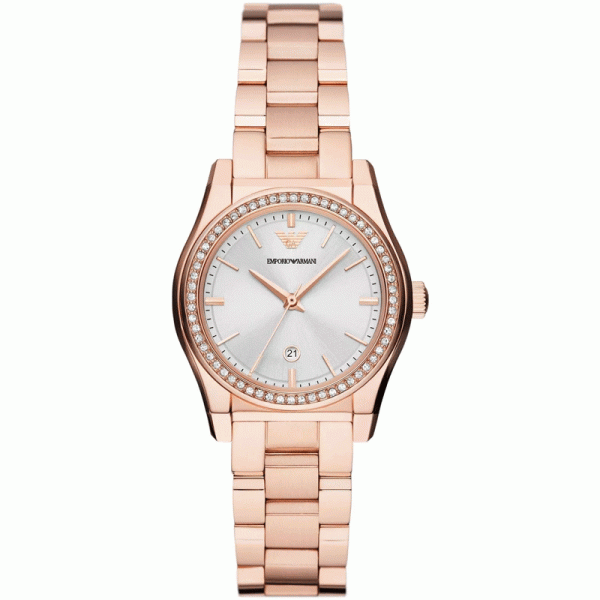 Emporio Armani Women’s Quartz Rose Gold Stainless Steel Silver Dial 32mm Watch AR11558 Hover Image