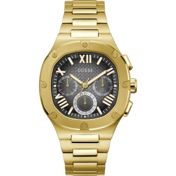 Guess Men’s Quartz Gold Stainless Steel Black Dial 42mm Watch GW0572G2 Hover Image