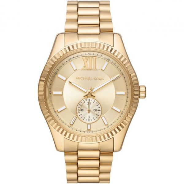 Michael Kors Men’s Quartz Gold Stainless Steel Gold Dial 45mm Watch MK8947 Hover Image