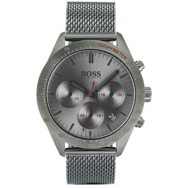 Hugo Boss Men’s Chronograph Quartz Grey Stainless Steel Grey Dial 42mm Watch 1513637 Hover Image