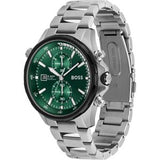 Hugo Boss Men’s Quartz Silver Stainless Steel Green Dial 46mm Watch 1513930