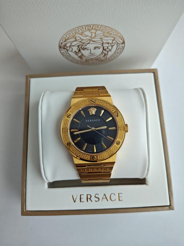 Versace Women’s Quartz Swiss Made Gold Stainless Steel Black Dial 38mm Watch VEVH00820