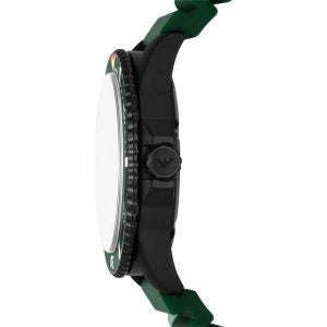 Emporio Armani Men’s Quartz Green Silicone Strap Black Dial 42mm Watch AR11464 Main Image