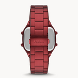 Fossil Men’s Digital Red Stainless Steel Negative Display Dial 40mm Watch FS5897
