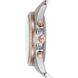 Michael Kors Women’s Quartz Two Tone Stainless Steel Silver Dial 44mm Watch MK7225