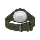 Hugo Boss Men’s Quartz Green Silicone Strap Grey Dial 44mm Watch 1513952