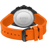 Hugo Boss Men’s Quartz Orange Silicone Strap Black Dial 44mm Watch 1513957