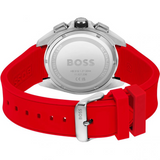 Hugo Boss Men’s Quartz Red Silicone Strap Black Dial 44mm Watch 1513959