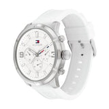 Tommy Hilfiger Men’s Quartz White Silicone Strap White Dial 50mm Watch 1792072