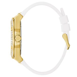Guess Men’s Quartz White Silicone Strap Gold Dial 47mm Watch GW0208G3 Main Image