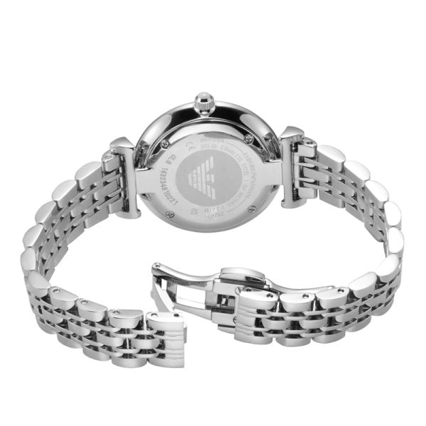 Emporio Armani Women’s Quartz Silver Stainless Steel Blue Dial 32mm Watch AR11594 Main Image