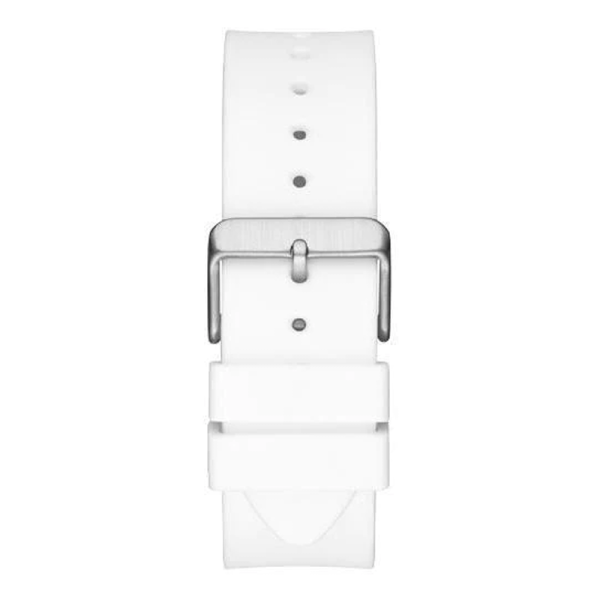 Guess Men’s Quartz White Silicone Strap Silver Dial 43mm Watch GW0203G2
