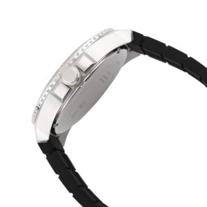 Guess Men’s Quartz Black Silicone Strap Black Dial 46mm Watch W0798G1