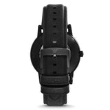 Emporio Armani Men’s Automatic Black Leather Strap Black Dial 43mm Watch AR60032