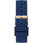 Guess Women’s Quartz Blue Silicone Strap Rose Gold & White Dial 36mm Watch GW0257L3